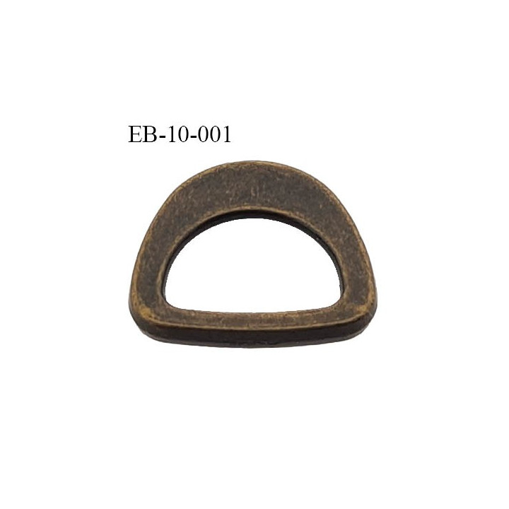 Boucle étrier demi rond métal chromé argenté largeur extérieur 15 mm intérieur 10 mm iédal sangle de 10mm hauteur 12 mm