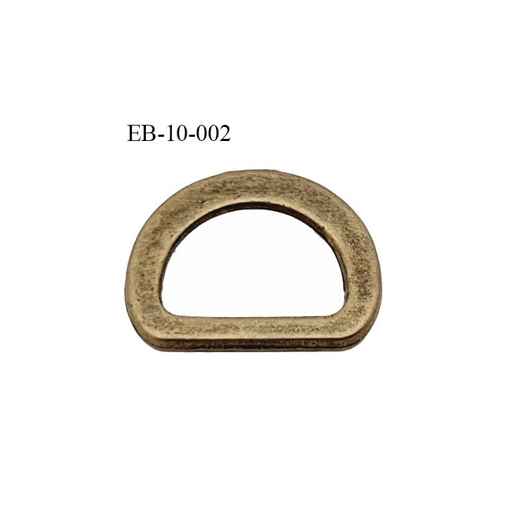 Boucle étrier demi rond métal chromé argenté largeur extérieur 15 mm intérieur 10 mm iédal sangle de 10mm hauteur 12 mm