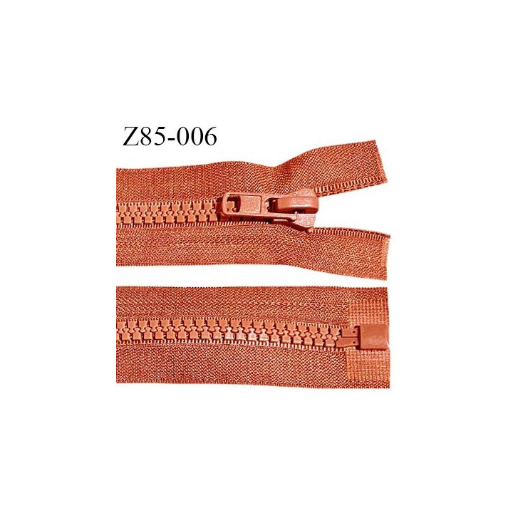 Fermeture zip moulée 83 cm séparable couleur orange longueur 83 cm largeur 4 cm glissière largeur 7 mm prix à l'unité