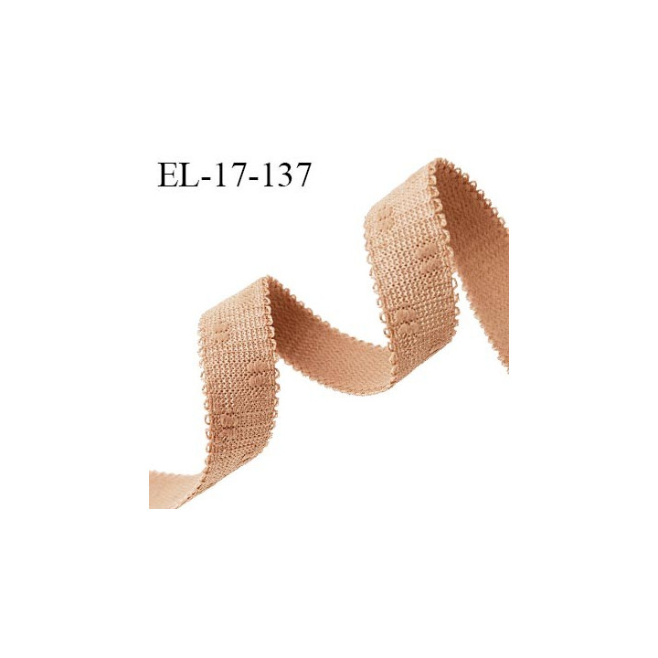 Elastique 16 mm bretelle et lingerie avec surpiqûres couleur pralin allongement +50% largeur 16 mm prix au mètre
