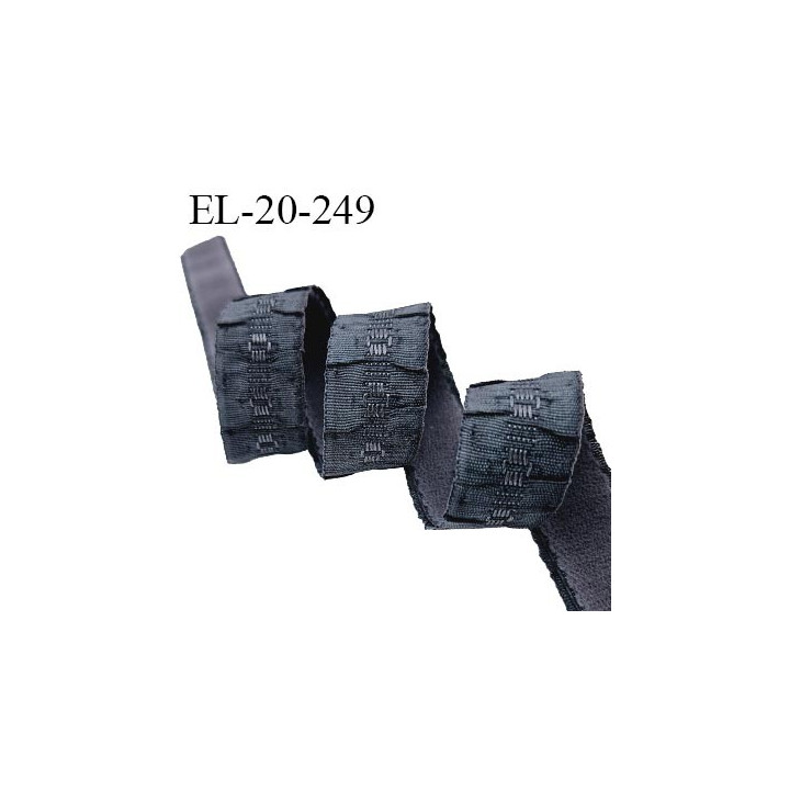 Elastique 19 mm lingerie haut de gamme couleur gris graphite allongement +30% largeur 19 mm prix au mètre