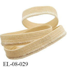 élastique 8 mm plat souple couleur  beige avec une bordure brillante largeur 8 mm  prix  au mètre