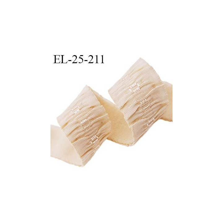 Elastique lingerie 24 mm couleur ivoire ancien largeur 24 mm allongement +30% prix au mètre
