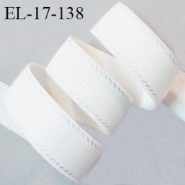 Elastique 16 mm bretelle et lingerie avec surpiqûres couleur nacre allongement +50% largeur 16 mm prix au mètre