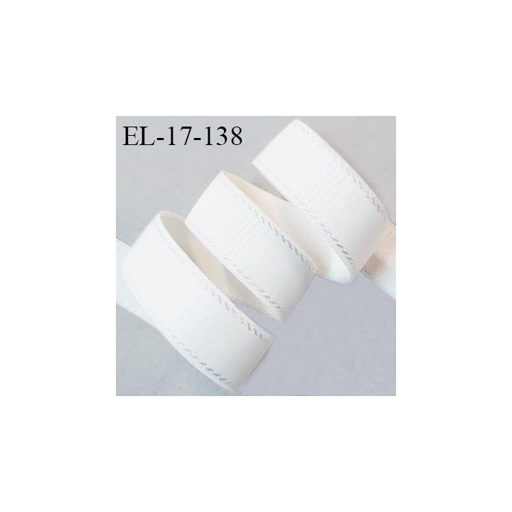 Elastique 16 mm bretelle et lingerie avec surpiqûres couleur nacre allongement +50% largeur 16 mm prix au mètre