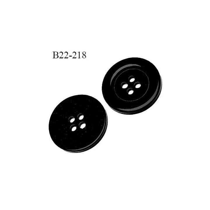 Bouton 22 mm en pvc couleur noir anthracite et gris satiné 4 trous diamètre 22 mm épaisseur 4.3 mm prix à la pièce