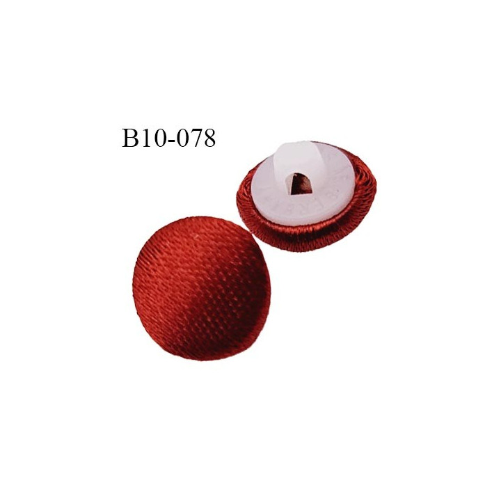 Bouton 10 mm lingerie et autres bouton recouvert de satin couleur rouge accroche avec un anneau diamètre 10 mm