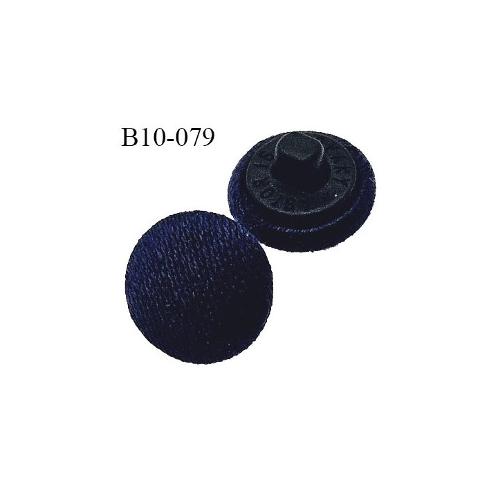Bouton 10 mm lingerie et autres bouton recouvert de satin couleur bleu marine accroche avec un anneau diamètre 10 mm
