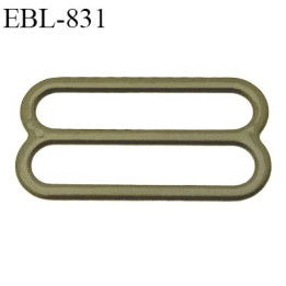 Réglette 24 mm de réglage de bretelle pour soutien gorge et maillot de bain en métal thermolaqué couleur vert kaki largeur24 mm