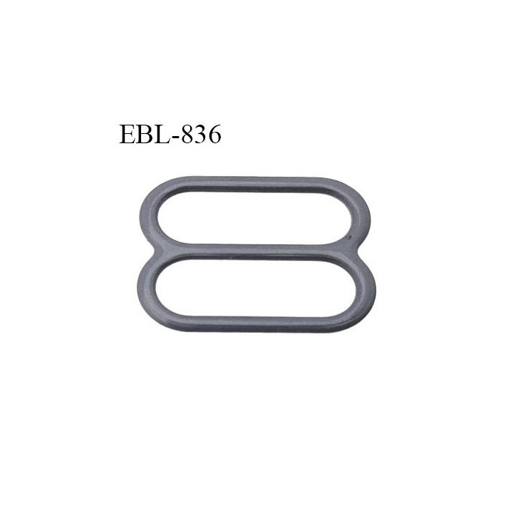 Réglette 24 mm de réglage de bretelle pour soutien gorge et maillot de bain en métal thermolaqué couleur gris largeur 24 mm