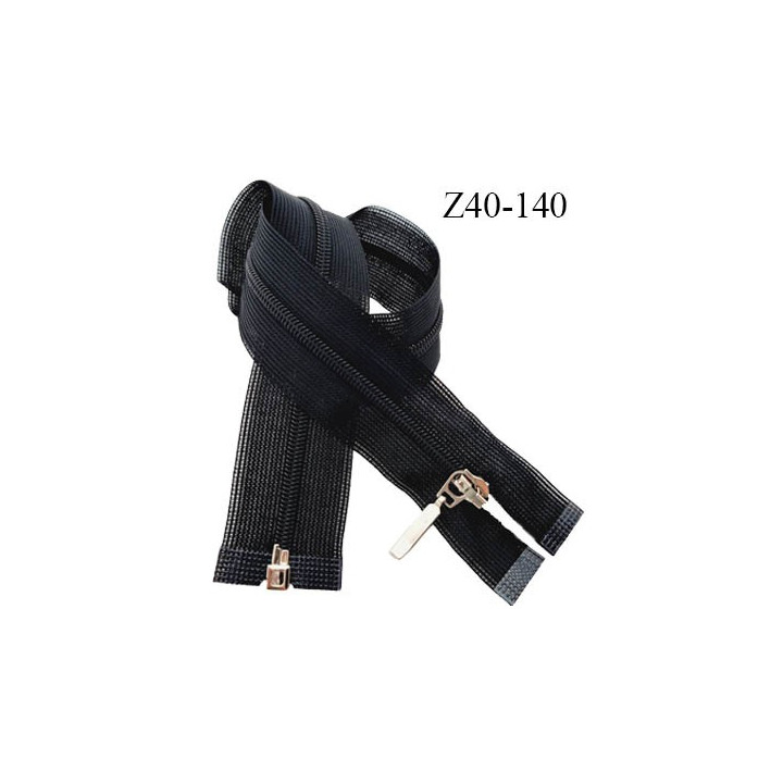 Fermeture 40 cm zip invisible séparable longueur 40 cm couleur noir largeur 2.5 cm glissière nylon largeur de la glissière 4 mm