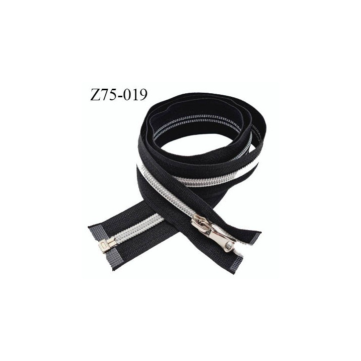 Fermeture zip 75 cm séparable haut de gamme couleur noir largeur 3.2 cm glissière séparable longueur 75 cm