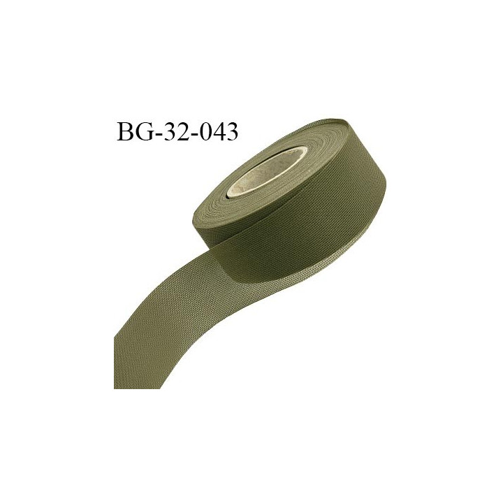 Droit fil à plat 32 mm spécial lingerie et couture du prêt à porter couleur vert kaki grande marque fabriqué en France