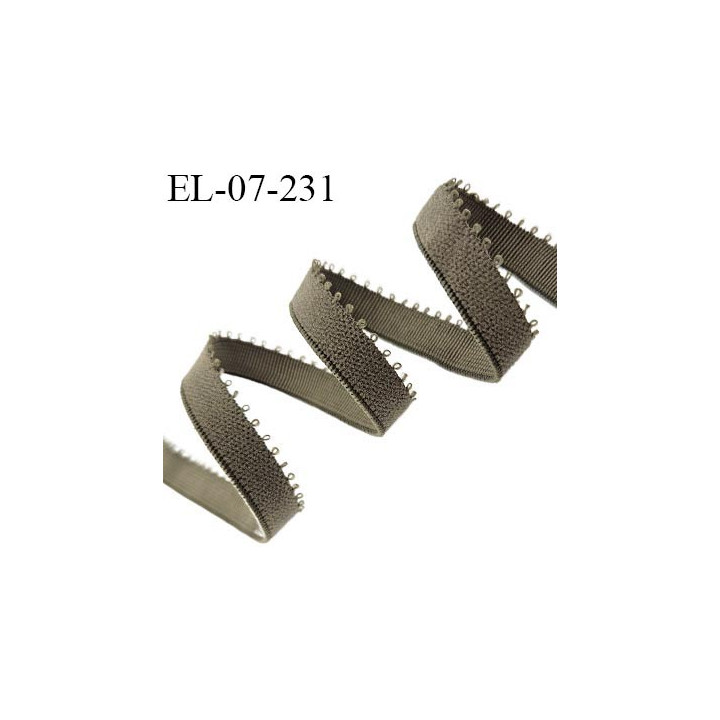 Elastique picot 7 mm lingerie couleur vert kaki largeur 7 mm haut de gamme allongement +160% prix au mètre