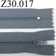 fermeture 30 cm couleur gris bleuté zip nylon