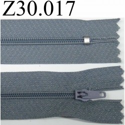 fermeture 30 cm couleur gris bleuté zip nylon