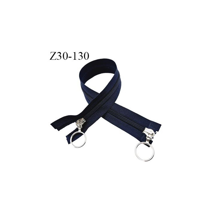 Fermeture zip double curseurs 30 cm couleur bleu marine largeur 2.5 cm zip nylon 30 cm largeur 5 mm prix au mètre