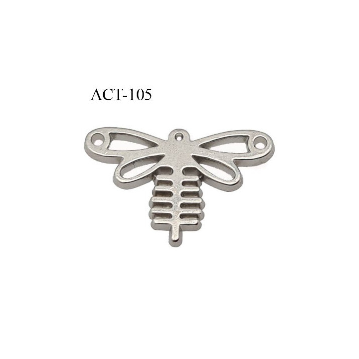 Décor ornement libellule Brocéliande en métal couleur laiton bronze largeur 23 mm hauteur 15 mm épaisseur 3 mm prix à la pièce