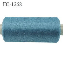 Bobine de fil 500 m mousse polyester n° 110 polyester couleur bleu tempête longueur 500  mètres bobiné en France