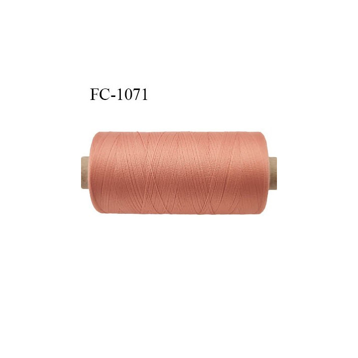 Bobine 500 m fil mousse polyamide n° 120 couleur saumon longueur de 500 mètres bobiné en France