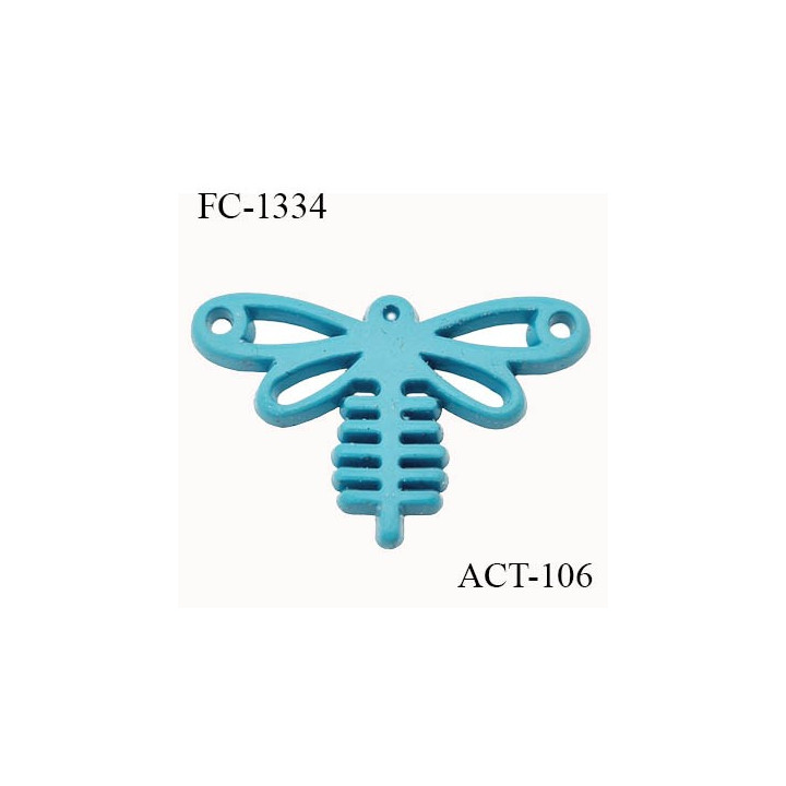 Décor ornement libellule Brocéliande en métal couleur laiton bronze largeur 23 mm hauteur 15 mm épaisseur 3 mm prix à la pièce