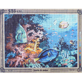 Canevas à broder 45x60 cm marque SEG thème jardin de coraux fabrication française