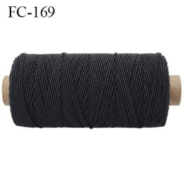 bobine de fil élastique smock fronceur gomme couleur noir longueur de la bobine 100 mètres diamètre 1 mm bobiné en France