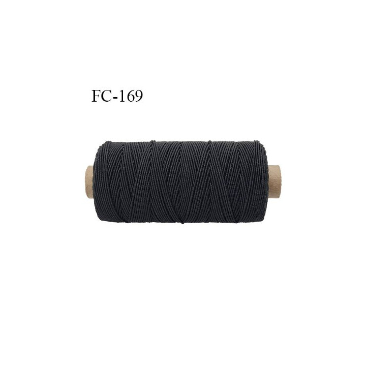 bobine de fil élastique smock fronceur gomme couleur noir longueur de la bobine 100 mètres diamètre 1 mm bobiné en France