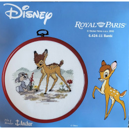 kit à broder ROYAL PARIS avec cadre/tambour BAMBI Disney