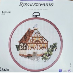 kit à broder ROYAL PARIS avec cadre/tambour thème Alsace