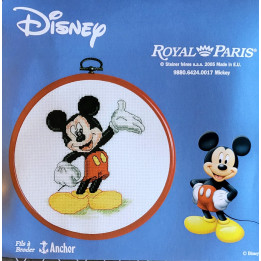 kit à broder ROYAL PARIS avec cadre/tambour Mickey Mouse Disney