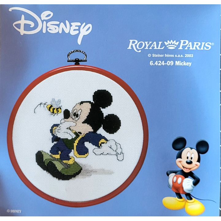 kit à broder ROYAL PARIS avec cadre/tambour Mickey Mouse Disney