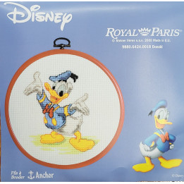 kit à broder ROYAL PARIS avec cadre/tambour Donald Disney