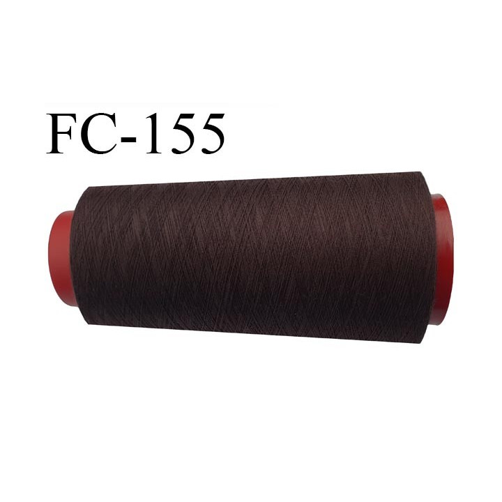 Cône de fil mousse polyamide fil n°120 couleur marron foncé longueur du cone 2000 mètres bobiné en France