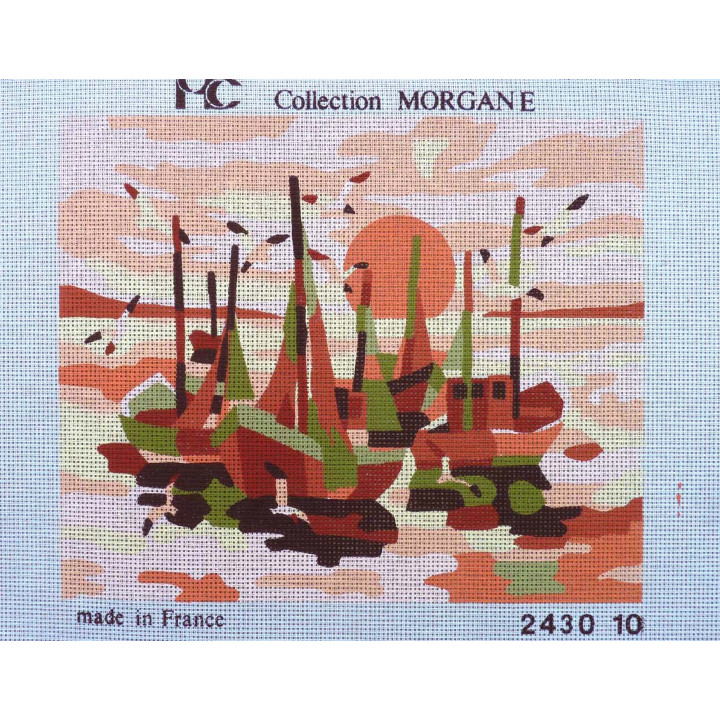 canevas 30X40 marque MORGANE PARIS thème bateau port fond blanc