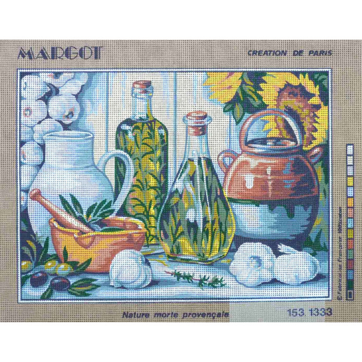 Canevas à broder 40 x 50 cm marque MARGOT création de Paris NATURE MORTE PROVENCALE
