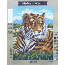 Canevas à broder 40 x 50 cm marque Main d'or LE TIGRE thème animaux