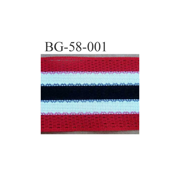 biais galon ruban couleur rouge blanc noir largeur 58 mm synthétique vendu au mètre