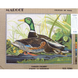 Canevas à broder thème animaux 40 x 50 cm marque MARGOT création de Paris CANARD COLVERT
