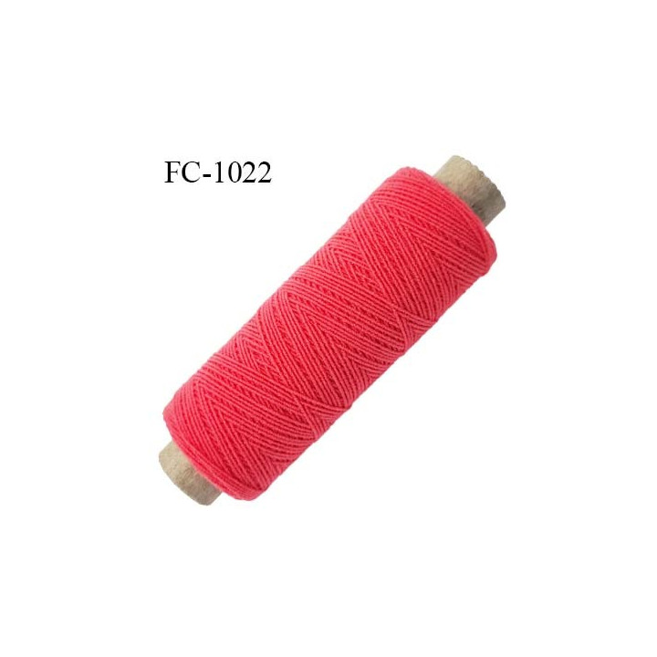 Bobine fil élastique fronceur ou à smock gomme lycra polyamide rouge coraillé longueur de la bobine 150 mètres diamètre 0.05 mm