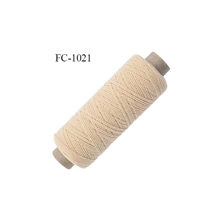 Bobine fil élastique fronceur ou à smock gomme lycra polyamide sable longueur de la bobine 150 mètres diamètre 0.05 mm