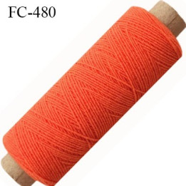 bobine de fil élastique fronceur ou à smock gomme lycra polyamide souple orange longueur de bobine 100 mètres diamètre 0.03 mm