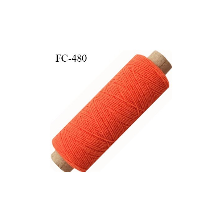 bobine de fil élastique fronceur ou à smock gomme lycra polyamide souple orange longueur de bobine 100 mètres diamètre 0.03 mm