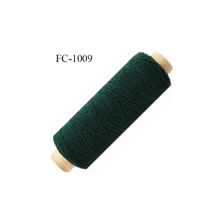 Bobine fil élastique fronceur ou à smock gomme lycra polyamide vert bouteille longueur de la bobine 150 mètres diamètre 0.05 mm