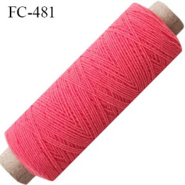 bobine de fil élastique fronceur ou à smock gomme lycra polyamide rose  longueur de la bobine 100 mètres diamètre 0.3 mm