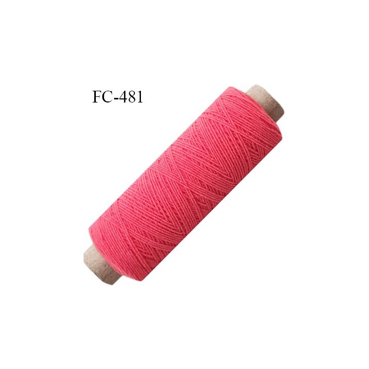 bobine de fil élastique fronceur ou à smock gomme lycra polyamide rose  longueur de la bobine 100 mètres diamètre 0.3 mm