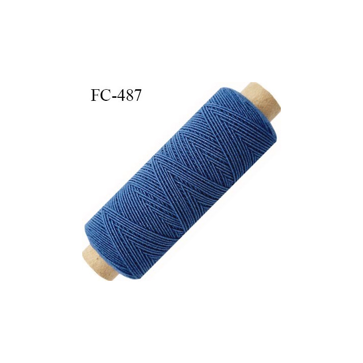 bobine de fil élastique fronceur ou à smock gomme lycra polyamide bleu longueur de la bobine 100 mètres diamètre 0.4 mm