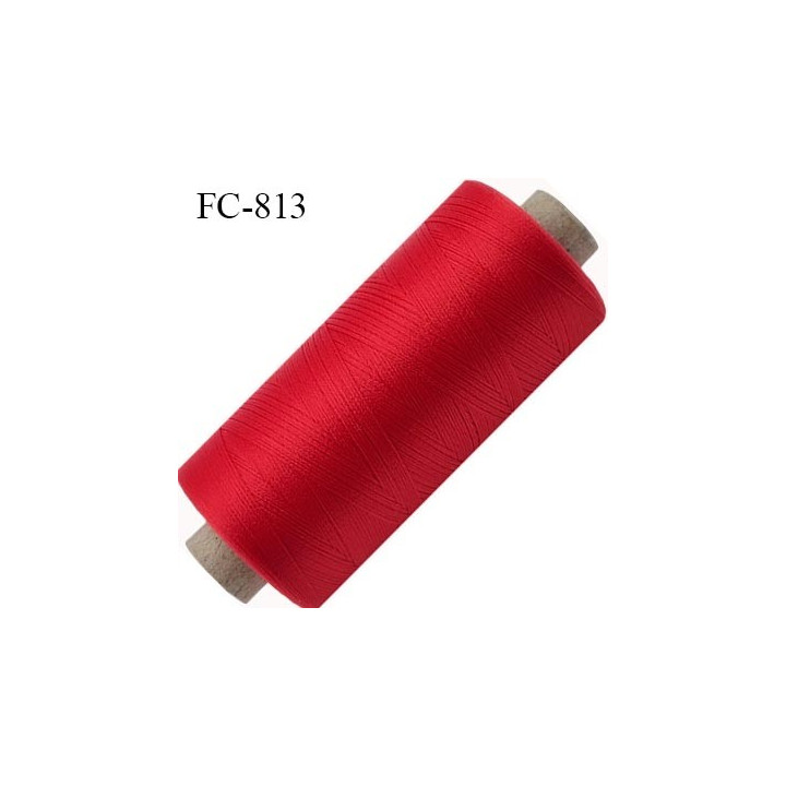 Bobine de 500 m fil mousse polyamide n° 120 couleur rouge longueur de 500 mètres bobiné en France
