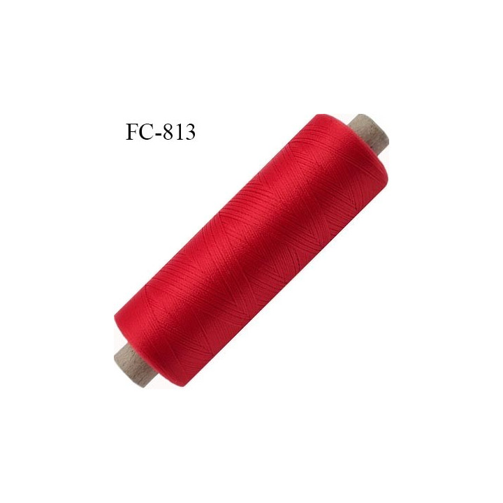 Bobine de 500 m fil mousse polyamide n° 120 couleur rouge longueur de 500 mètres bobiné en France