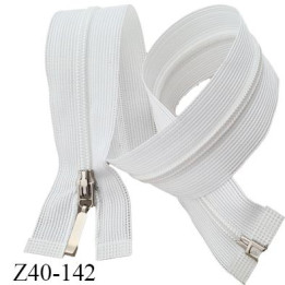 Fermeture 40 cm zip invisible séparable longueur 40 cm couleur blanc largeur 2.5 cm glissière nylon largeur de la glissière 4 mm